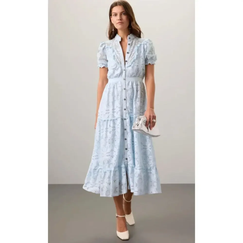 Pamela Love x RTR Blue Lace Victorian Dress Size XL - Picture 1 of 8